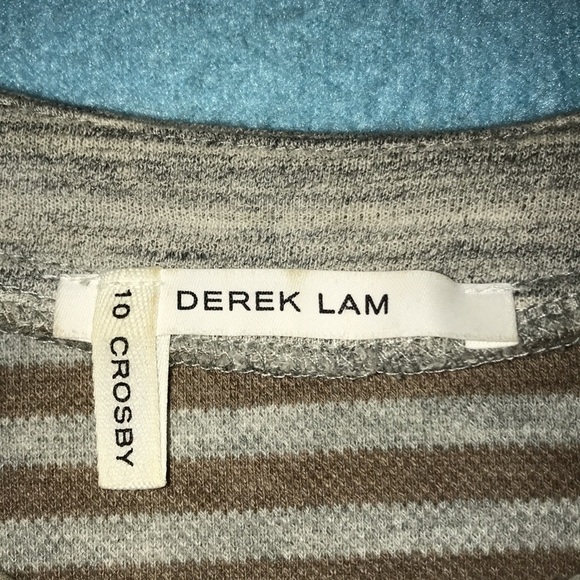 DEREK LAM 10 CROSBY gray short sleeve crop zipper sides heavyweight NEW size M - Picture 4 of 9